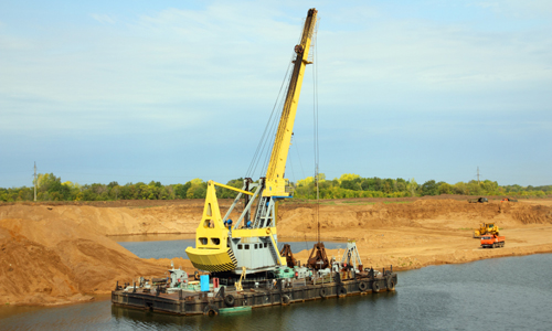 development sandpit with dredge